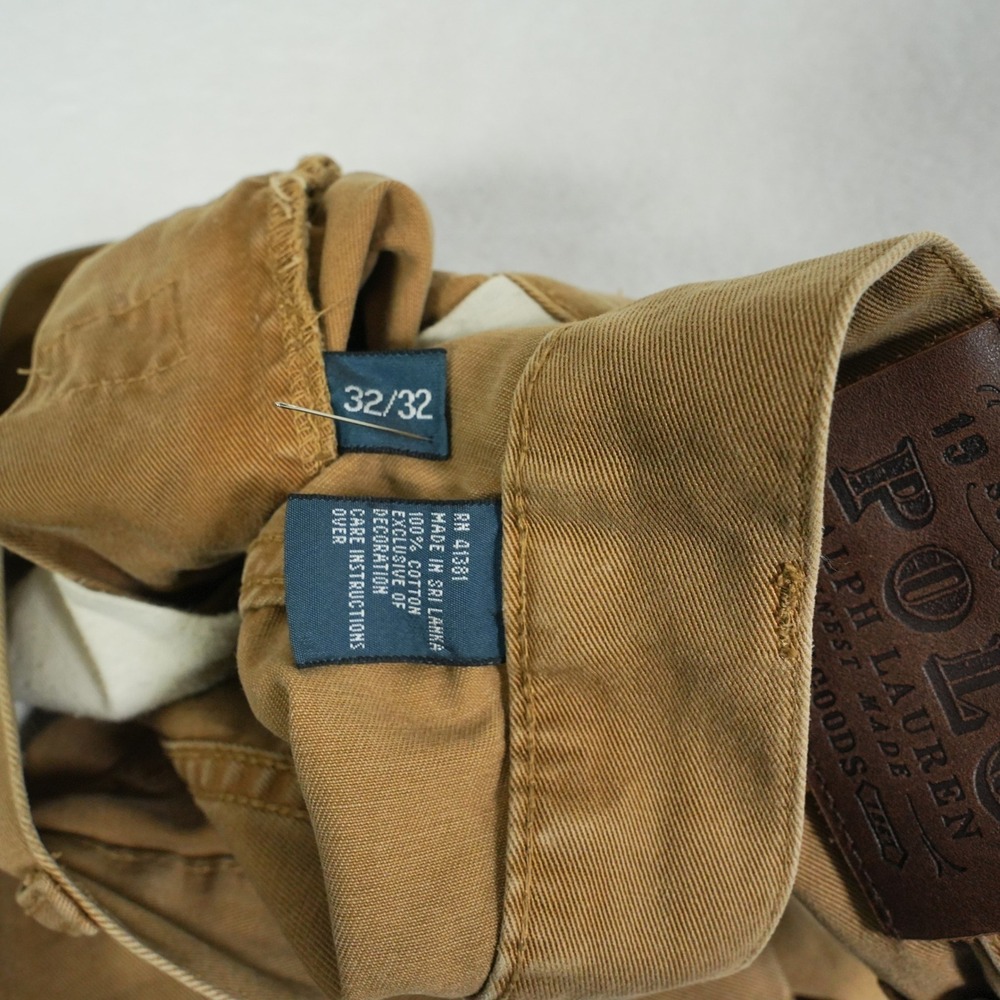 Polo Ralph‎ Lauren 650 Straight Leg Pants Mens 32x32 (Fits 32x30) Khaki Twill RL - Picture 3 of 9